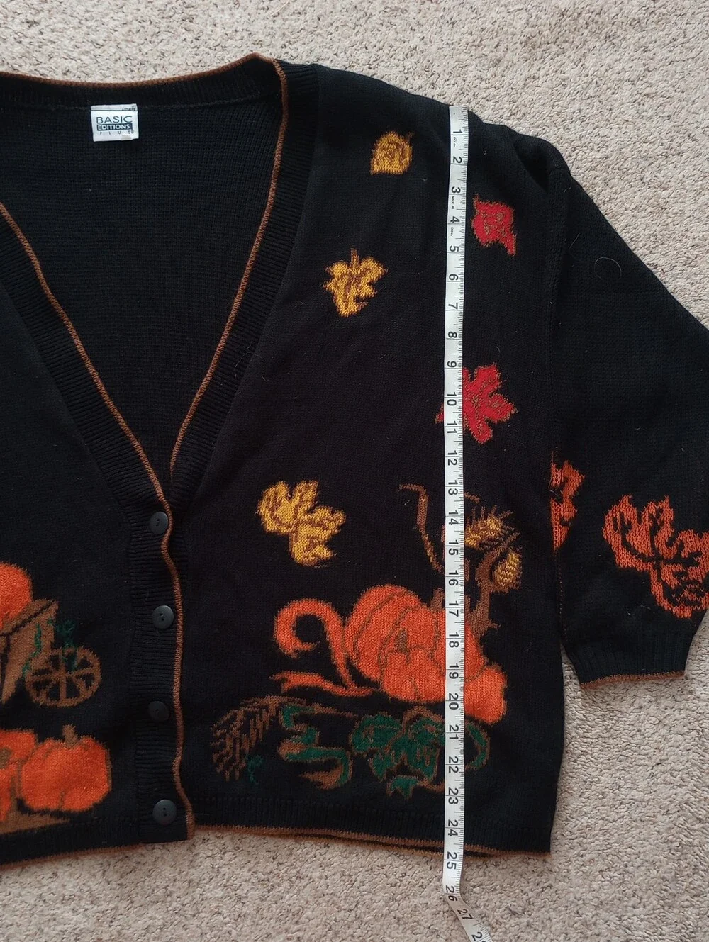 Pumpkin Leaves Fall Autumn October Halloween Thanksgiving Cardigan